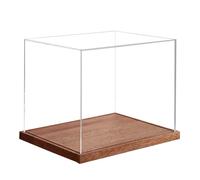 Présentoir de casque pour collectionneurs, support de conteneur pleine taille, 18 x 13,5 x 14,5 cm, base en bois, vitrine acrylique, boîte transparente de protection UV, pour baseball, hockey