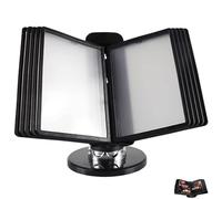 Présentoir de catalogue, 10 pochettes d'affichage double face, format lettre, porte-fichiers bureau réglable, for l'affichage et le stockage documents A4 au bureau/à la maison