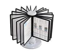 Présentoir de catalogue, 20 panneaux double face, format lettre, système de référence de bureau, for afficher des documents A4, liste de prix des produits, insert rotatif (couleur : gris)(Gray)