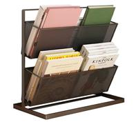 Présentoir de Catalogue - Bureau à 2 Niveaux, présentoir de littérature Face | Support Transparent pour brochures, Livres, journaux, école, hôpitaux, Bureaux, bibliothèque, réception, vitrine