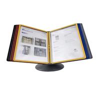 Présentoir de catalogue mural, avec 20 pochettes colorées double face, capacité 40 feuilles, format lettre, for le stockage documents A4 au bureau/restaurant