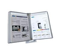 Présentoir de catalogue, système référence bureau petit, 5 panneaux, peut contenir 10 feuilles papier A4, guide d'opération suspension murale d'atelier d'usine(Grey)