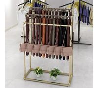 Présentoir de ceinture en métal de 140 cm - 3 niveaux pour écharpes, cravates et sacs à main pour un usage commercial - Élégant pour accessoires, écharpes, ceintures et cravates