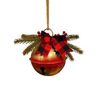 Présentoir de cloches de vacances - Pendentif de Noël, clochette surdimensionnée en métal rustique, décoration murale à suspendre pour fenêtre d'entrée, décoration classique pour intérieur ou extérieu