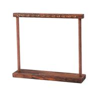 Présentoir de collier couleur noyer avec crochets, support à bijoux en chaîne clavicule bois massif, affichage simple Double face(30 * 7.5 * 27cm)