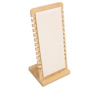 Présentoir de Colliers pour 12 Chaînes avec Rangement Amovible, Outil de Support de Bijoux à Base Stable, Planche de Bambou Peu Encombrante, Couleur Beige