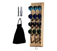 Présentoir de fléchettes en bois - Support mural naturel comprenant un sac de rangement en tissu et des vis de montage, présentateur organisé pour douze fléchettes à pointe en acier | Accessoire d'équ