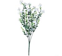 Présentoir de fleurs artificielles d'intérieur avec haleine de bébé esthétique dans un pot fini pour un attrait visuel constant (blanc)