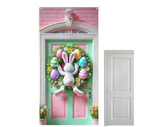 Présentoir De Lapin De Printemps - Couverture De Porte De Lapin De Pâques, Jolie Bannière De Décoration D'intérieur Avec Des Œuvres D'art Colorées | Fête D'anniversaire De Thanksgiving, Bureau, École,