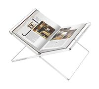 Présentoir de livre - 24 x 14 cm, acrylique transparent épais, de sécurité arrondis, construction robuste, support de lecture fonctionnel | Organiseur de bureau pour recettes, livres d'art