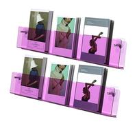 Présentoir de livre mural moderne, for le salon | Porte-revues en acrylique transparent, support mural for brochures, bibliothèque flottante à la mode(Pink,47.2″W)