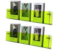 Présentoir de livre mural moderne, for le salon | Porte-revues en acrylique transparent, support mural for brochures, bibliothèque flottante à la mode(Green,23.6″W)