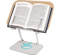 Présentoir de livres pour la lecture, design ergonomique, rotation réglable à 360°, portable et pliable, ivoire