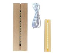 Présentoir de lumière en bois | Support rectangulaire en bois éclairé | Base lumineuse en bois Crystal Art 7 couleurs pour acrylique et plexiglas, statues en cristal