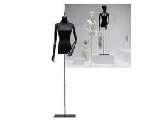 Présentoir de mannequin féminin avec tête, bras et base en bois massif, réglable en hauteur, facile à monter et à démonter