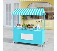 Présentoir De Marché Aux Fleurs, Kiosque mobile pliable avec auvent, Stand de marché portable, pour vendeurs ambulants et chariots alimentaires(Blue,120cm/47.2in)