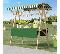 Présentoir de marché en bois, chariot portable pour vente en plein air avec auvent, support de fournisseur de nourriture pour marchés de rue