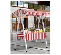 Présentoir de marché extérieur avec roulettes, chariot de nourriture de rue modulaire, étagères portables, vert (130 x 60 x 200 cm) - Parfait pour les festivals et événements alimentaires