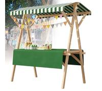 Présentoir de marché Pliable en Bois, kiosque de Vente avec auvent, étagère de Concession pour Stand de Vente de Nourriture pour marché, Nourriture de Rue et événements(E,47x23.6in Wheel Model)