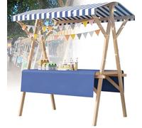 Présentoir de marché Pliable en Bois, kiosque de Vente avec auvent, étagère de Concession pour Stand de Vente de Nourriture pour marché, Nourriture de Rue et événements(A,59x23.6in Folding Type)
