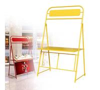 Présentoir de marché pliable en métal, chariot de fournisseur d'extérieur portable, étal de rue en fer avec structure triangulaire, facile à installer pour vendre des gâteaux, des fruits, des fleurs