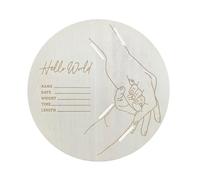 Présentoir de naissance en bois pour naissance, annonce de naissance, hôpital, bracelet avec détails gravés pour nouveau-né, nom et date
