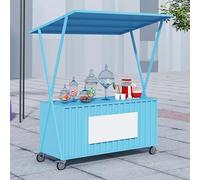 Présentoir de nourriture mobile avec boîte de rangement, stand de marché en fer pour la vente de collations, boissons, hot-dogs sur Market Street