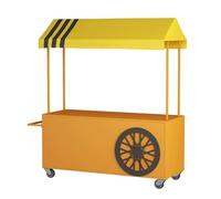 Présentoir de nourriture mobile avec roues verrouillables for les marchés, chariot de stand à auvent extérieur, nourriture de rue et événements(Orange,L 180cm/70.9in)