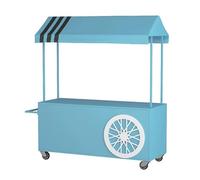 Présentoir de nourriture mobile avec roues verrouillables for les marchés, chariot de stand à auvent extérieur, nourriture de rue et événements(Blue,L 150cm/59.1in)