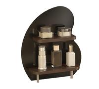 Présentoir de Parfum pour Hommes en Acrylique à Double Couche, Stockage de Parfum Transparent et présentoir, avec Coins arrondis, adapté aux Bureaux et Tables de Chevet.-Black