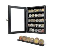 Présentoir de pièces de Monnaie Militaires, Support Mural de pièces commémoratives Militaires en Bois avec étagère Amovible, jetons de Poker, pièces de Sport, Vitrine de pièces de Collection