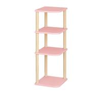 Présentoir de plantes en métal avec seaux ronds, bibliothèque d'angle mobile multicouche, organiseur de rangement industriel, unité d'affichage pour livres et plantes, 26 x 28 x 76,4 cm