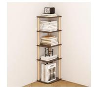 Présentoir de plantes en métal avec seaux ronds, bibliothèque d'angle mobile multicouche, organiseur de rangement industriel, unité d'affichage pour livres et plantes, 26 x 28 x 76,4 cm