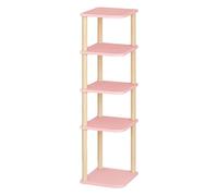 Présentoir de plantes en métal avec seaux ronds, bibliothèque d'angle mobile multicouche, organiseur de rangement industriel, unité d'affichage pour livres et plantes, 26 x 28 x 76,4 cm