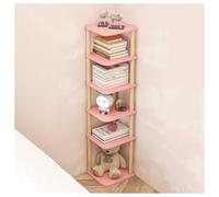 Présentoir de plantes en métal avec seaux ronds, bibliothèque d'angle mobile multicouche, organiseur de rangement industriel, unité d'affichage pour livres et plantes, 26 x 28 x 76,4 cm