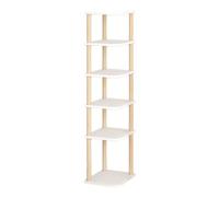 Présentoir de plantes en métal avec seaux ronds, bibliothèque d'angle mobile multicouche, organiseur de rangement industriel, unité d'affichage pour livres et plantes, 26 x 28 x 76,4 cm