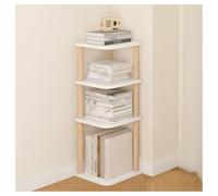 Présentoir de plantes en métal avec seaux ronds, bibliothèque d'angle mobile multicouche, organiseur de rangement industriel, unité d'affichage pour livres et plantes, 26 x 28 x 76,4 cm