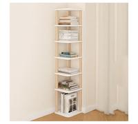 Présentoir de plantes en métal avec seaux ronds, bibliothèque d'angle mobile multicouche, organiseur de rangement industriel, unité d'affichage pour livres et plantes, 26 x 28 x 76,4 cm