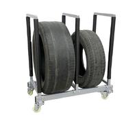 Présentoir de pneus en métal avec roulettes, chariot de rangement mobile pour garage et atelier organisation des pneus