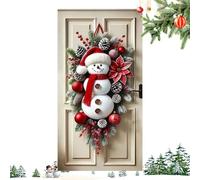 Présentoir de Porte - Grand Ornement Artificiel Panneau D'entrée Art Mural De Vacances Décoration Saisonnière | Décoration Suspendue De Noël Parfait pour Terrasse Extérieure, Arbre, Bureau