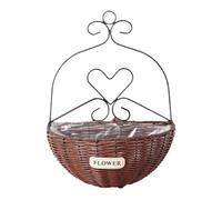 Présentoir de Pots de Fleurs Suspendus, Panier de Rangement Mural pour Jardin, Brun