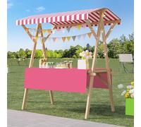 Présentoir de rangement à plusieurs niveaux, chariot de vente portable avec auvent - Stand pliable et chariot mobile pour marchés, restauration de rue, événements - Kiosque facile à installe