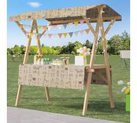 Présentoir de rangement à plusieurs niveaux, chariot de vente portable avec auvent, support pliable pour marchés et événements, chariot mobile, kiosque alimentaire idéal, conception facile à
