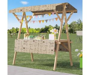 Présentoir de rangement à plusieurs niveaux, chariot de vente portable avec auvent, support pliable pour marchés et événements, chariot mobile, kiosque alimentaire idéal, conception facile à