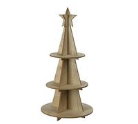Présentoir de sapin de Noël XXL en bois avec pointe en étoile - 60 x 29 cm - Pyramide de décoration de Noël à 3 étages - Décoration d'hiver à décorer soi-même