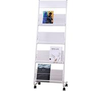 Présentoir de sol extérieur blanc avec 4 paniers en maille pour brochures L-Sd Liture Rack peu encombrant pour les événements et les promotions