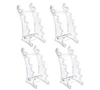 Présentoir de stylo, support de porte-stylo en plastique, support de présentoir de crayon détachable, support de pinceau de maquillage de stylo-plume à 6 fentes, transparent 4 pièces