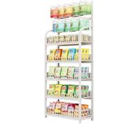 Présentoir De Support De Collation Au Détail 5 étagères, Stand De Concession De Cinéma Maison avec Crochets pour Bonbons De Sac De Chips, Grande étagèr, White, 5-Tiers 50x27x166cm