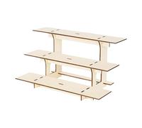 Présentoir de Table à 3 Niveaux avec étagères, Présentoir d'angle Portable à 3 Niveaux pour Salons et Marchés Fermiers, Couleur Bois Droit