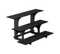 Présentoir de Table à 3 Niveaux avec étagères, Présentoir d'angle Portable à 3 Niveaux pour Salons et Marchés Fermiers, Noir Droit